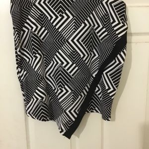 Black and white mini skirt